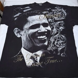Vintage Barack Obama T Shirt Rap Tee style Size XXL 44th U.S. President obamna